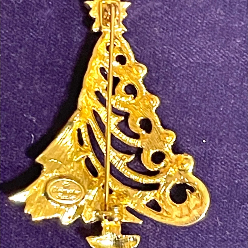 Vintage Christopher Radko Holiday Tree Brooch